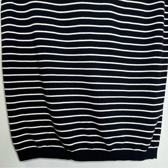 Massimo Dutti Men’s Short Sleeve Extrafine Cotton Navy Striped Knit Polo Shirt S - Picture 5 of 7